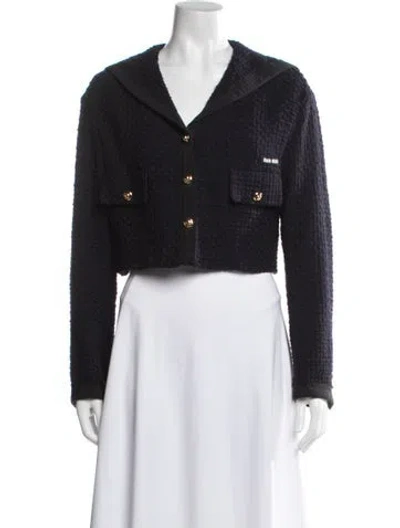 Pre-owned Miu Miu 2022 Virgin Wool Jacket In Blue