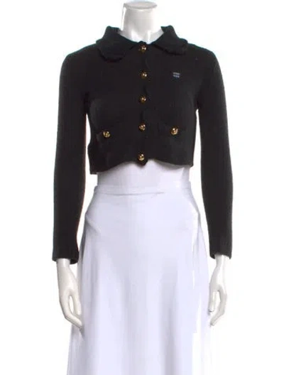 Pre-owned Miu Miu 2022 Virgin Wool Sweater In Black