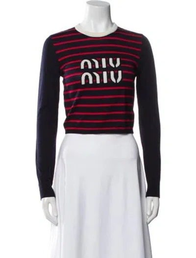Pre-owned Miu Miu 2022 Virgin Wool Sweater In Blue