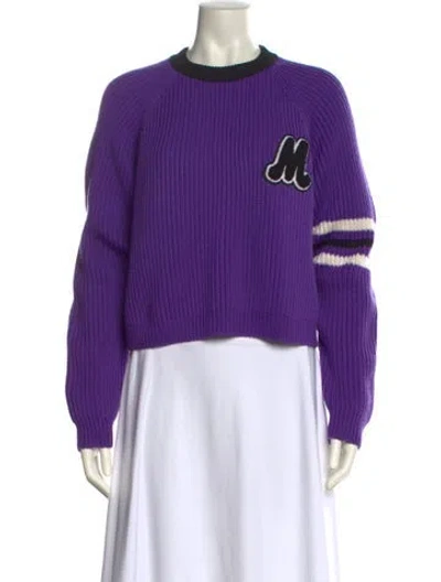 Pre-owned Miu Miu 2022 Virgin Wool Sweater In Purple
