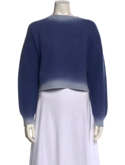 Pre-owned Miu Miu 2022 Virgin Wool Sweater W/ Tags In Blue