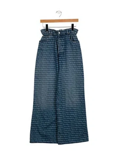 Pre-owned Miu Miu 2022 Wide Leg Jeans In Blue