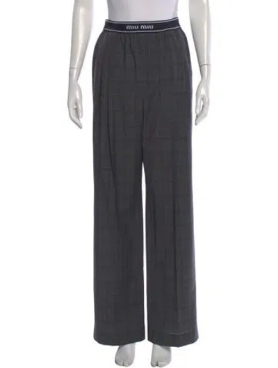 Pre-owned Miu Miu 2022 Wide Leg Pants In Gray