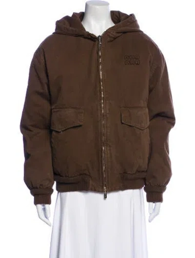 Pre-owned Miu Miu 2023 Bomber Jacket In Brown