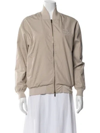 Pre-owned Miu Miu 2023 Bomber Jacket In Gray