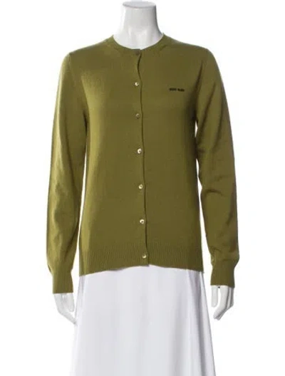 Pre-owned Miu Miu 2023 Cashmere Sweater In Green