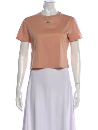 Pre-owned Miu Miu 2023 Crew Neck Crop Top In Pink
