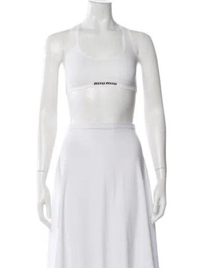 Pre-owned Miu Miu 2023 Crew Neck Sports Bra In White