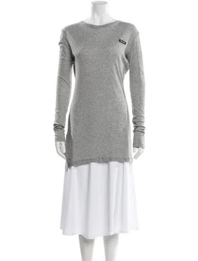 Pre-owned Miu Miu 2023 Crew Neck T-shirt In Gray