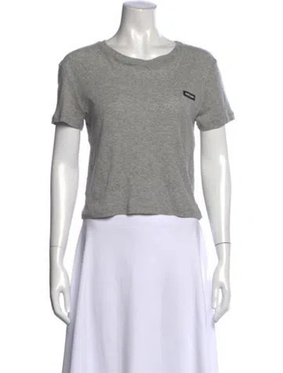 Pre-owned Miu Miu 2023 Crew Neck T-shirt In Gray