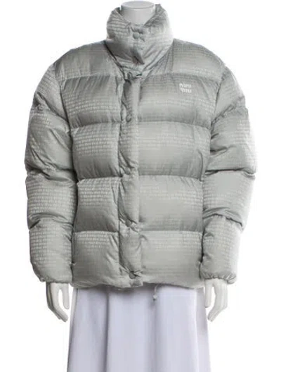 Pre-owned Miu Miu 2023 Down Down Jacket W/ Tags In Gray