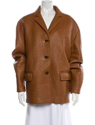 Pre-owned Miu Miu 2023 Lambskin Blazer In Brown