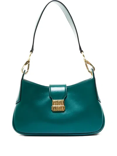 Pre-owned Miu Miu 2023 Leather Shoulder Bag In Green