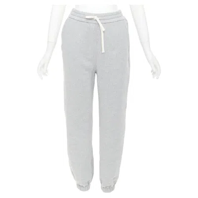 Pre-owned Miu Miu 2023 Light Cotton Jersey Logo Applique Back Pocketed Jogger Pants It40 S In Gray