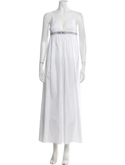 Pre-owned Miu Miu 2023 Long Dress In White