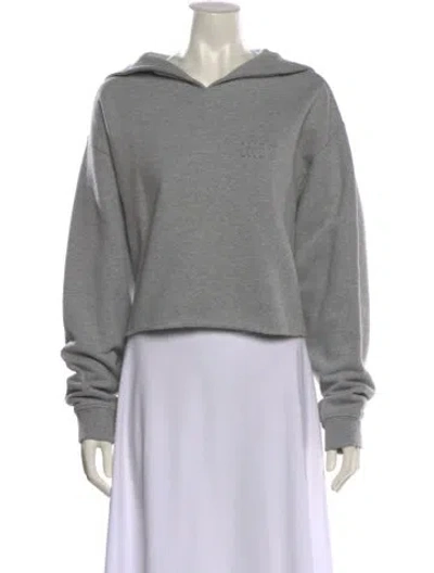 Pre-owned Miu Miu 2023 Long Sleeve Crop Top W/ Tags In Gray