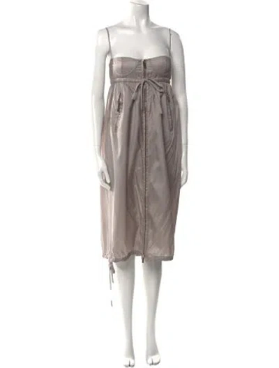 Pre-owned Miu Miu 2023 Midi Length Dress In Gray