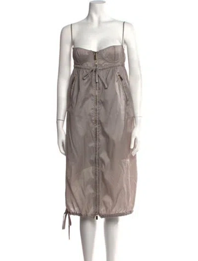 Pre-owned Miu Miu 2023 Midi Length Dress In Grey