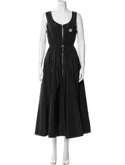 Pre-owned Miu Miu 2023 Midi Length Dress W/ Tags In Black