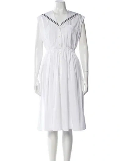 Pre-owned Miu Miu 2023 Midi Length Dress In White