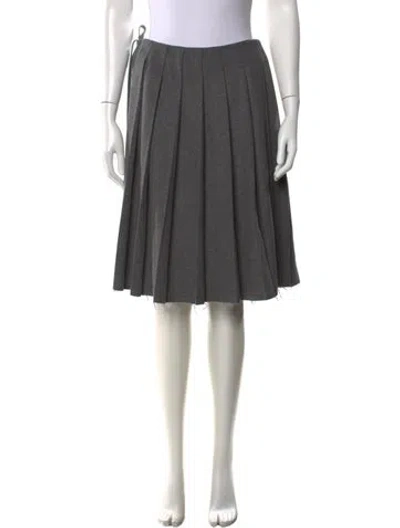 Pre-owned Miu Miu 2023 Midi Length Skirt In Gray