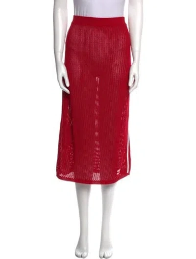Pre-owned Miu Miu 2023 Midi Length Skirt In Red