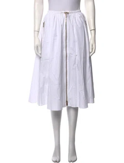 Pre-owned Miu Miu 2023 Midi Length Skirt W/ Tags In White