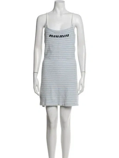 Pre-owned Miu Miu 2023 Mini Dress In Blue
