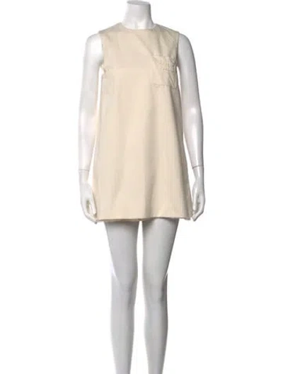 Pre-owned Miu Miu 2023 Mini Dress In Neutrals