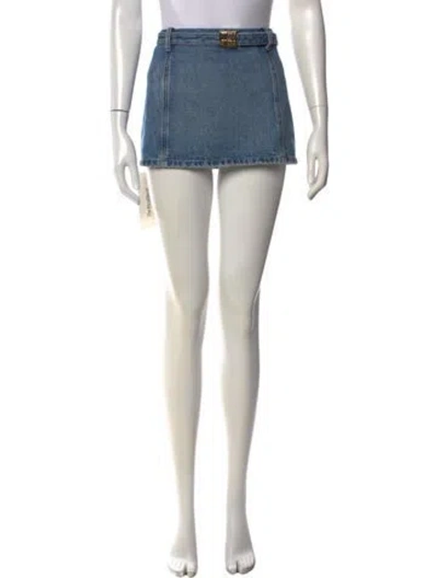 Pre-owned Miu Miu 2023 Mini Skirt W/ Tags In Blue