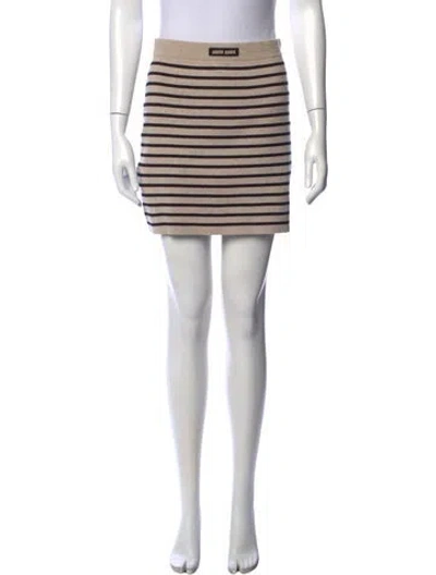 Pre-owned Miu Miu 2023 Mini Skirt W/ Tags In Neutrals