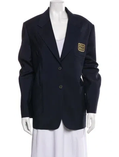 Pre-owned Miu Miu 2023 Mohair Blazer In Blue