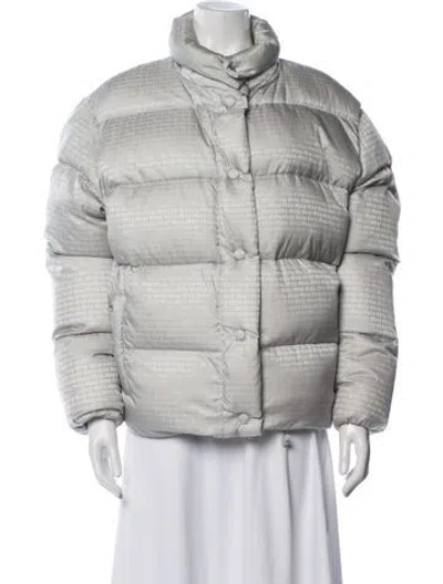 Pre-owned Miu Miu 2023 Nylon Down Jacket In Grey