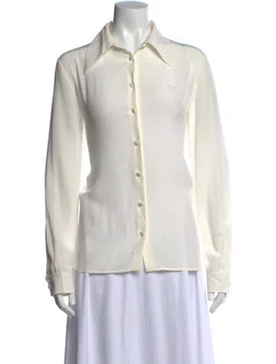Pre-owned Miu Miu 2023 Silk Blouse In Neutral