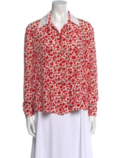Pre-owned Miu Miu 2023 Silk Blouse In Red