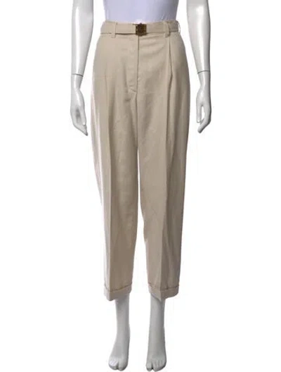 Pre-owned Miu Miu 2023 Straight Leg Pants In Neutrals