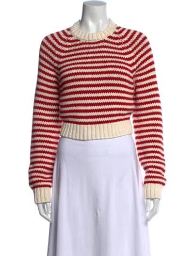 Pre-owned Miu Miu 2023 Striped Sweater In Red