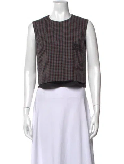 Pre-owned Miu Miu 2023 Virgin Wool Crop Top In Black