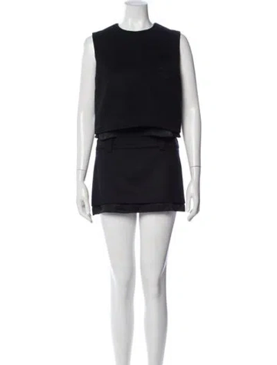 Pre-owned Miu Miu 2023 Virgin Wool Skirt Set In Black
