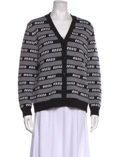 Pre-owned Miu Miu 2023 Virgin Wool Sweater In Black