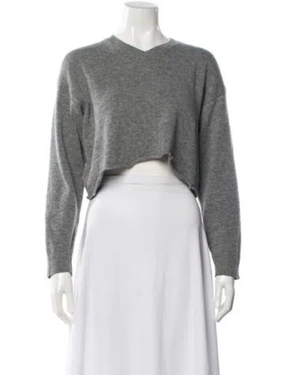Pre-owned Miu Miu 2023 Virgin Wool Sweater In Gray