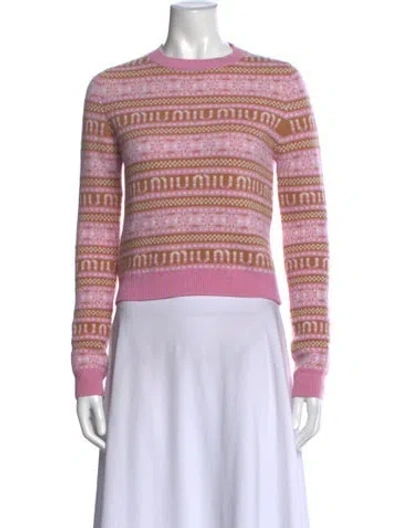Pre-owned Miu Miu 2023 Virgin Wool Sweater In Pink