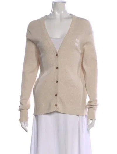 Pre-owned Miu Miu 2023 V-neck Sweater In Neutral