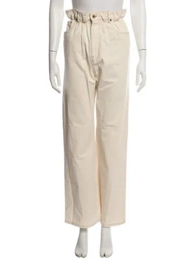 Pre-owned Miu Miu 2023 Wide Leg Jeans In Neutrals