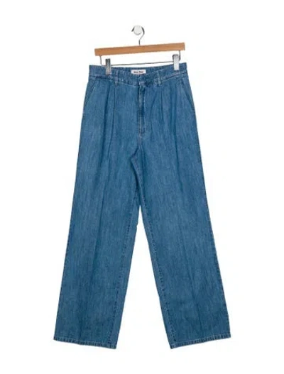 Pre-owned Miu Miu 2023 Wide Leg Jeans W/ Tags In Blue