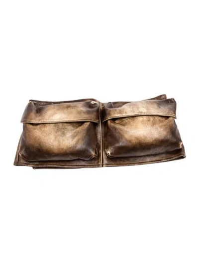 Pre-owned Miu Miu 2023 Wide Waist Belt W/ Tags In Brown