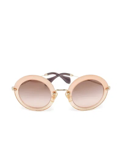 Pre-owned Miu Miu 2024 Acetate Metal Round Sunglasses