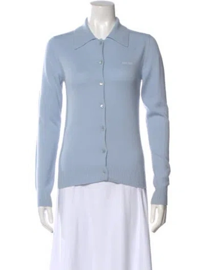 Pre-owned Miu Miu 2024 Cashmere Sweater In Blue