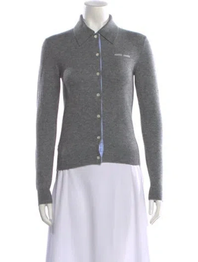 Pre-owned Miu Miu 2024 Cashmere Sweater In Gray