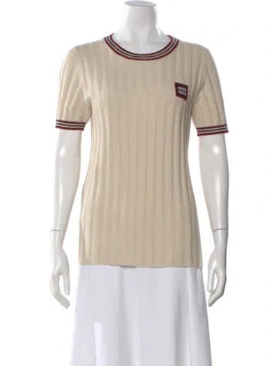 Pre-owned Miu Miu 2024 Cashmere Sweater In Neutrals